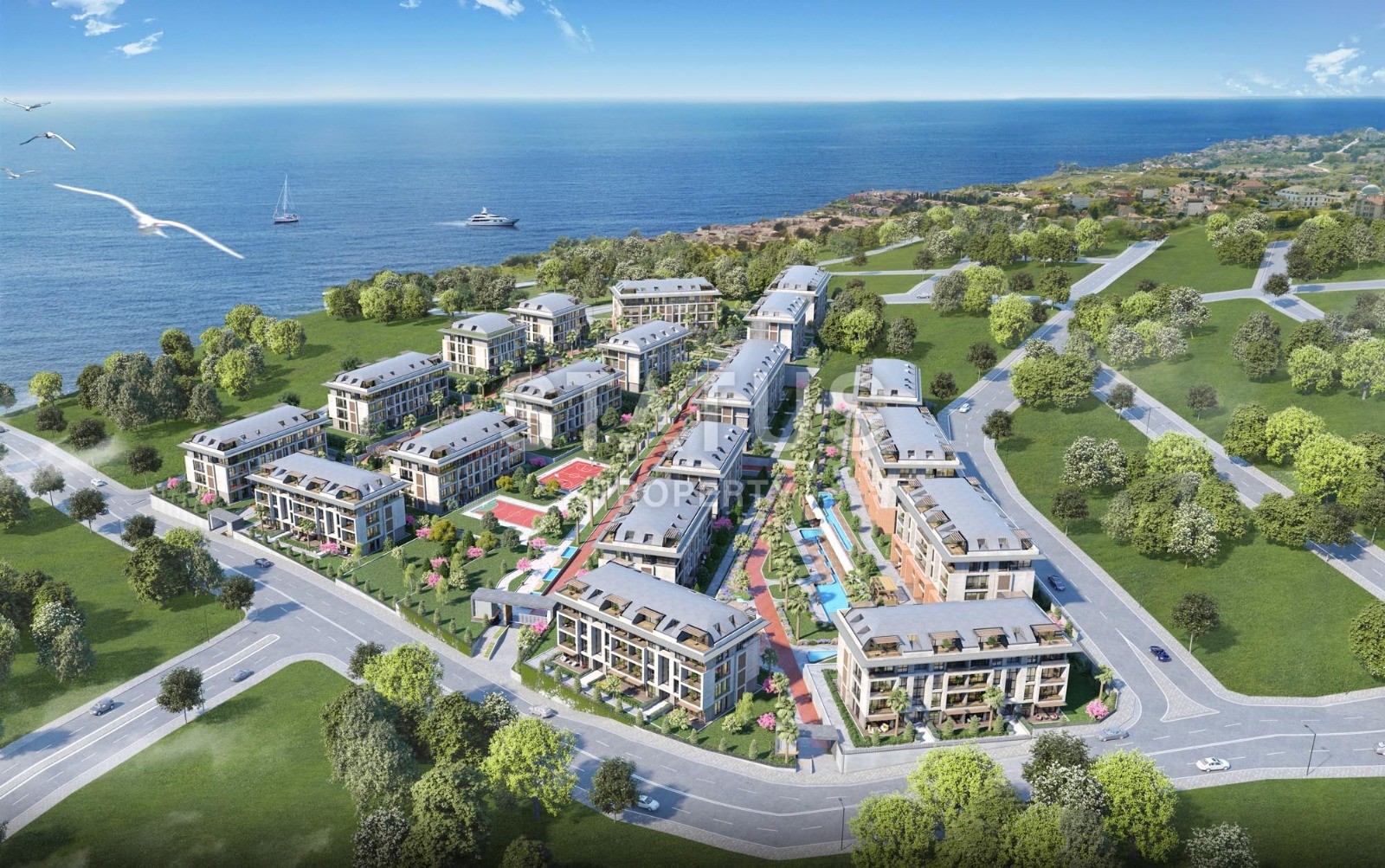 Новый жилой проект с крупнометражными апартаментами и видом на море в Бейликдюзю недалеко от Западной Марины. фото 6