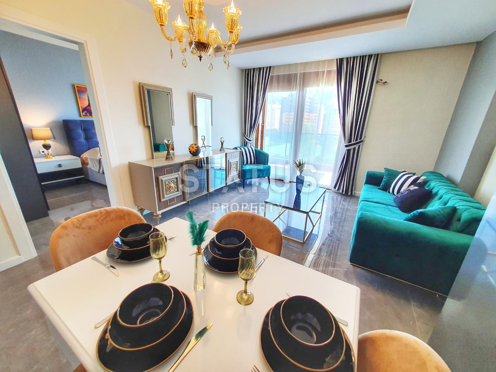 Двухкомнатная квартира с новой мебелью с видом на горы, 60 м2 фото 4