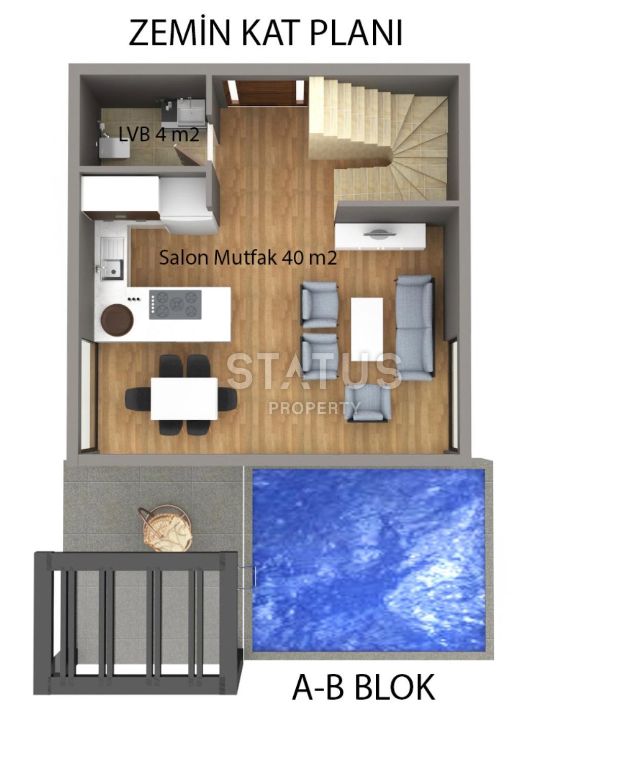 Новый проект Вилл 3+1 и 4+1 с собственными участками и панорамным видом на море. Бекташ, Алания. фото 13