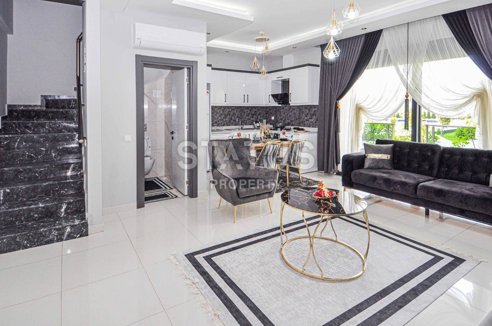 Двухуровневые меблированные апартаменты 2+1, 106м2 с выходом в сад. Каргыджак, Алания. фото 19