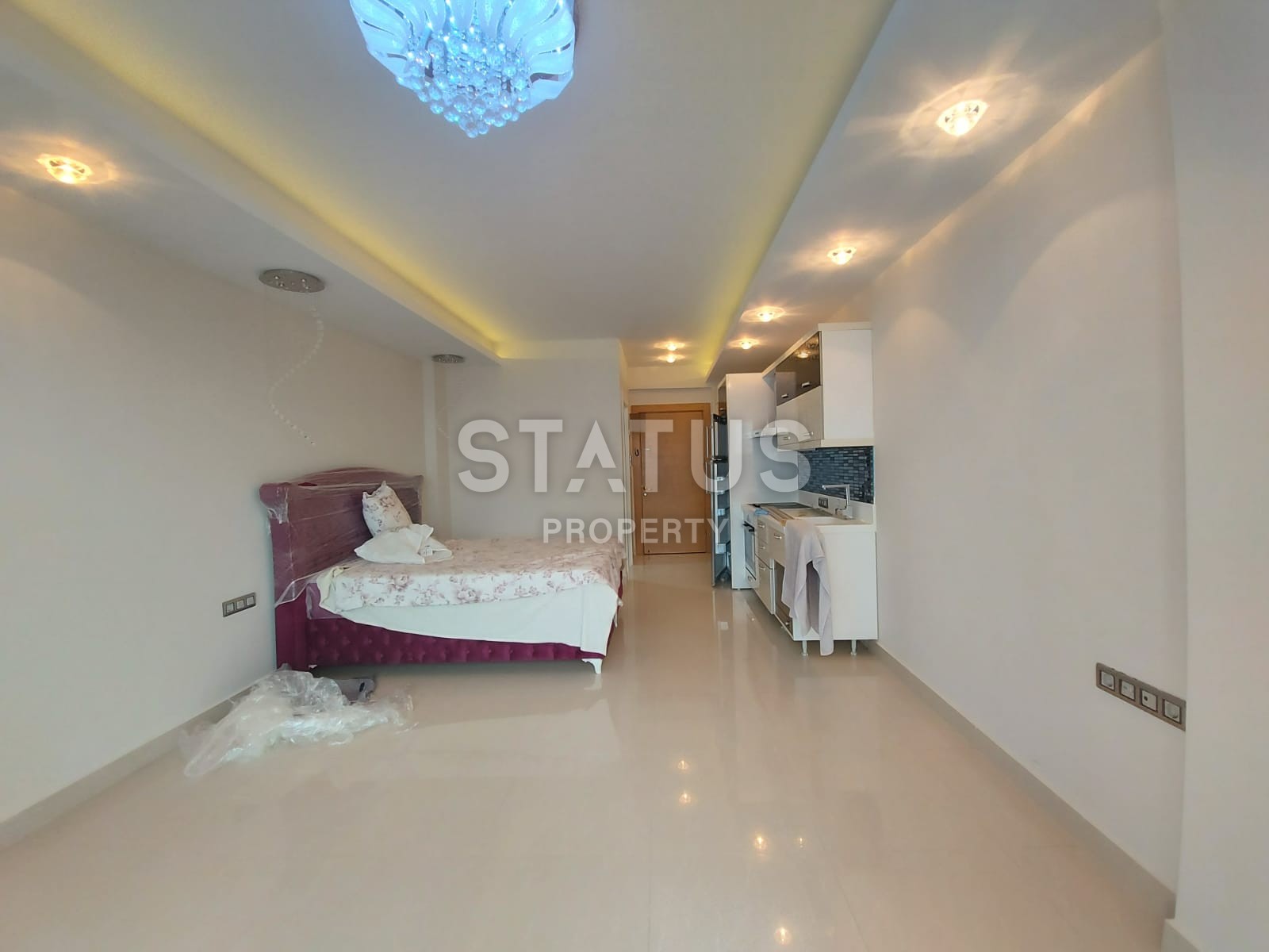 Квартира студия 45 м2 с видом на море в комплексе отельного типа. Махмутлар, Алания фото 3