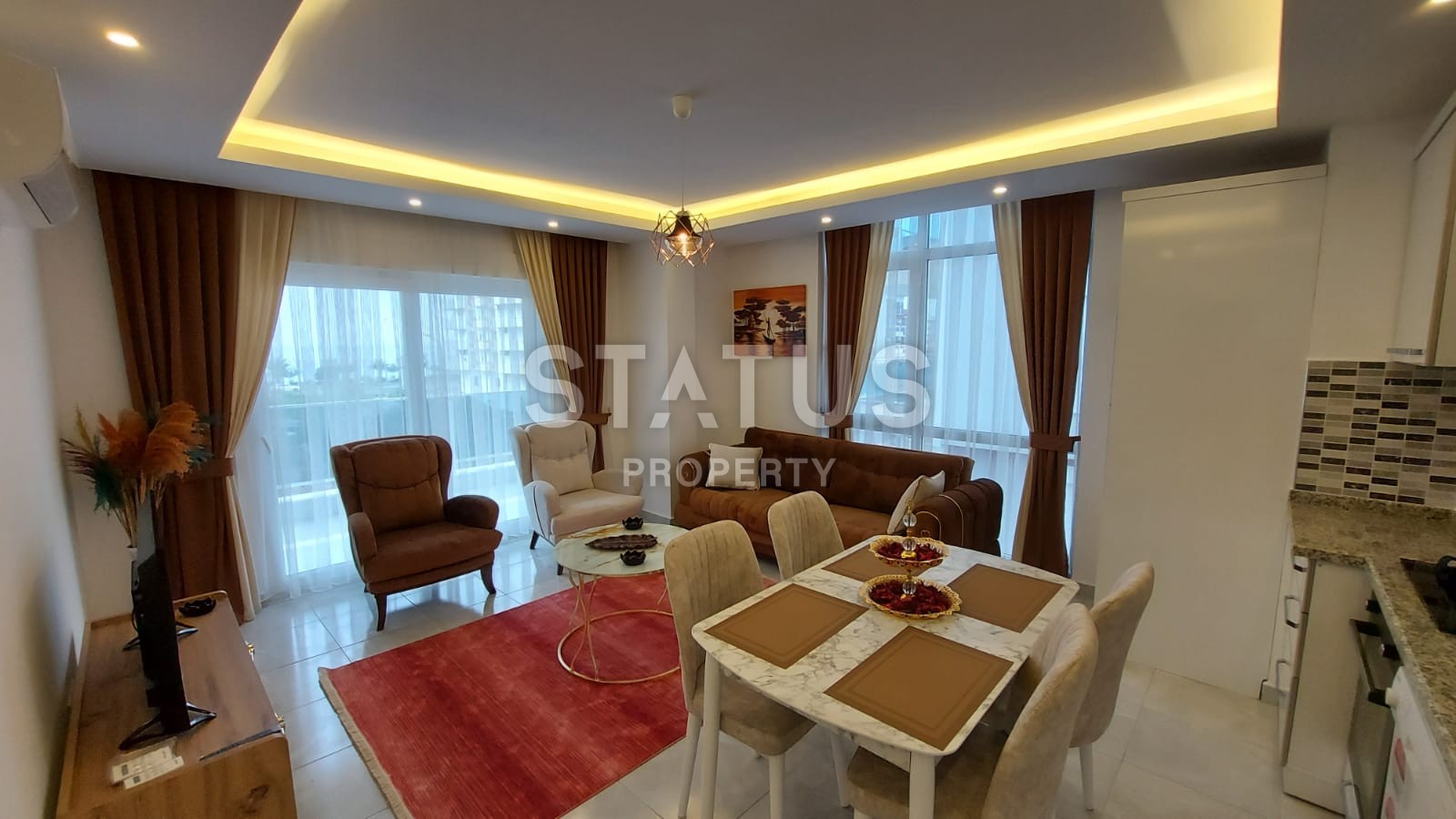 Furnished apartments 1+1, 150 meters from the embankment, 50 m2. Kestel, Alanya. фото 6