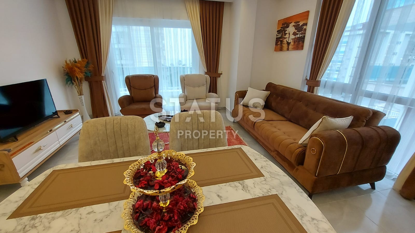 Furnished apartments 1+1, 150 meters from the embankment, 50 m2. Kestel, Alanya. фото 7