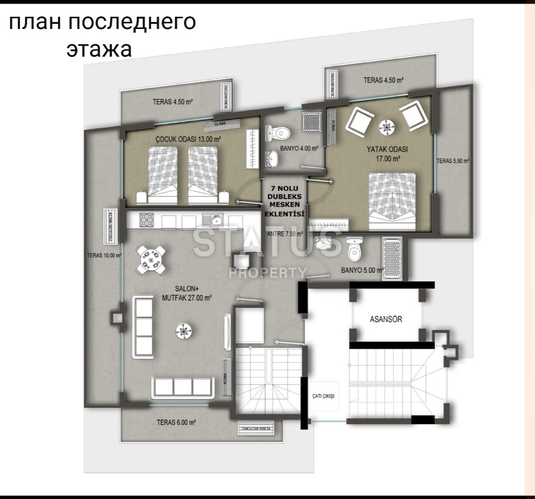 Last 3+1 duplex in a new complex near Cleopatra beach, 160 m2. фото 7