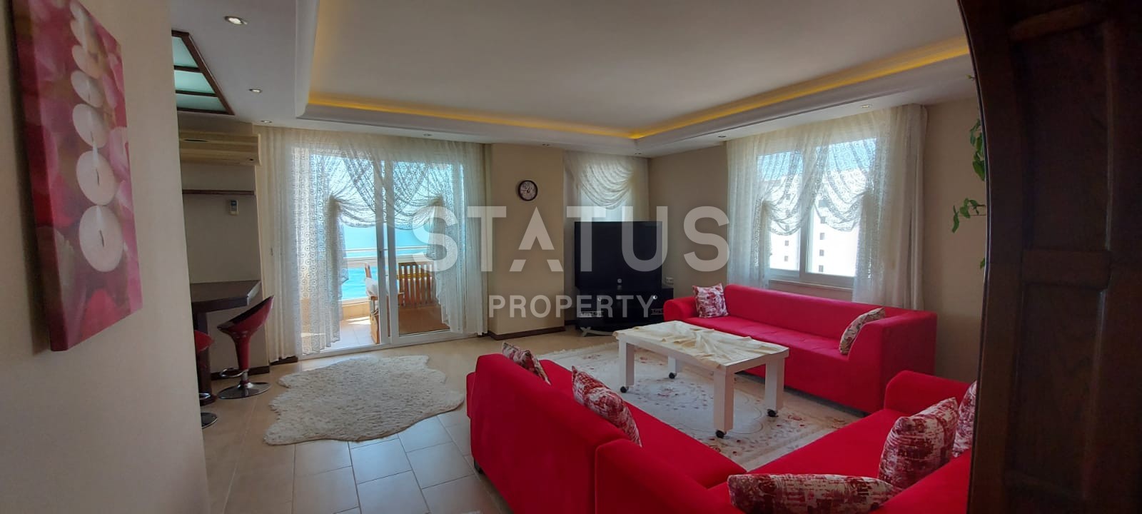 Меблированная квартира планировки 2+1, 115 м2 с видом на море, район Махмутлар, Аланья фото 4