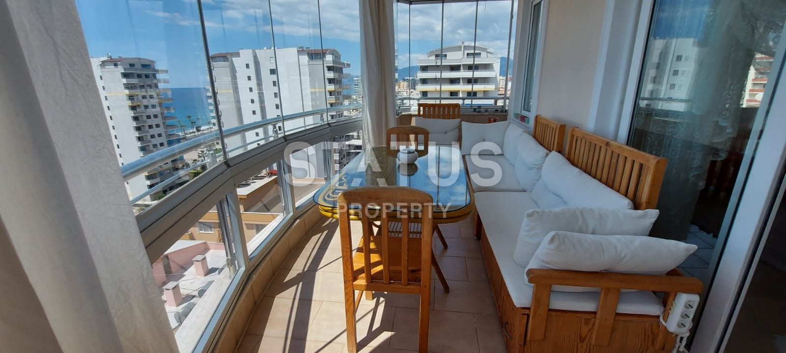 Меблированная квартира планировки 2+1, 115 м2 с видом на море, район Махмутлар, Аланья фото 14