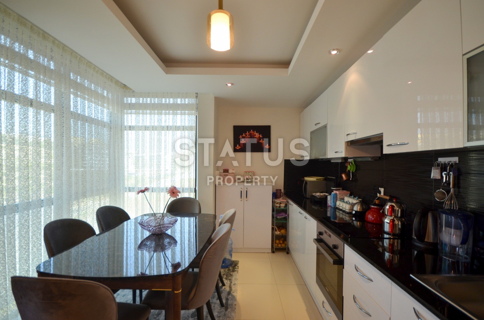 Трёхкомнатные апартаменты 120 м2 с видом на море в элитном комплексе. Кестель, Алания. фото 3