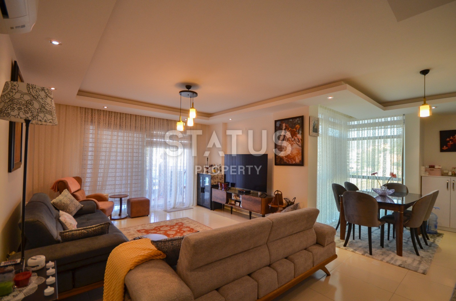 Трёхкомнатные апартаменты 120 м2 с видом на море в элитном комплексе. Кестель, Алания. фото 5