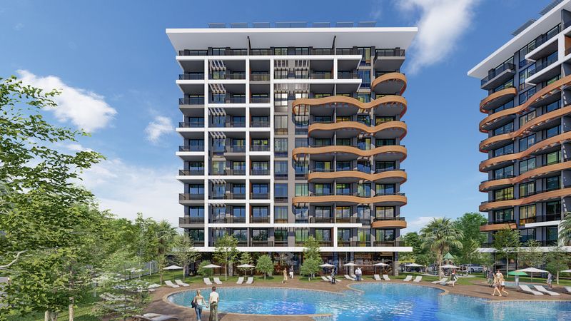 New project for investment. Apartments 1+1, 2+1 and 3+1 with panoramic views in Avsallar. фото 5