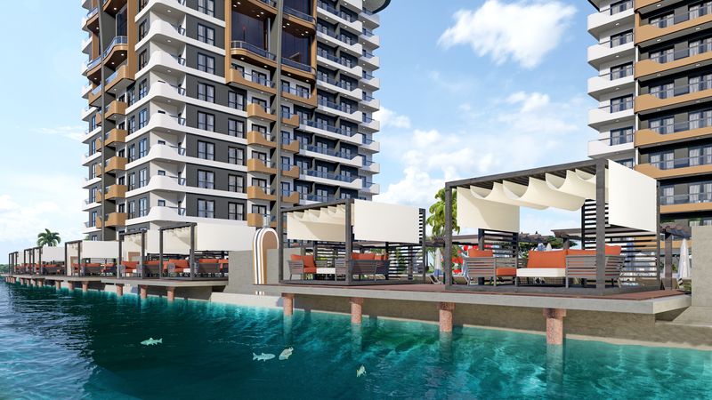 Роскошный комплекс на стадии котлована. Квартиры 0+1, 1+1, дуплексы 2+1 и лофты с видом на море в Махмутларе. фото 5