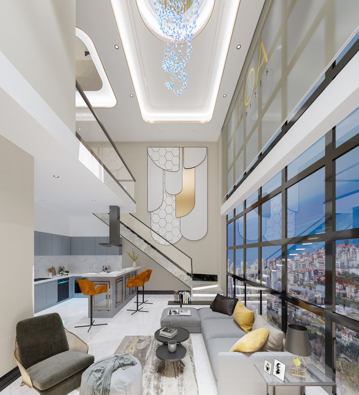 Роскошный комплекс на стадии котлована. Квартиры 0+1, 1+1, дуплексы 2+1 и лофты с видом на море в Махмутларе. фото 49