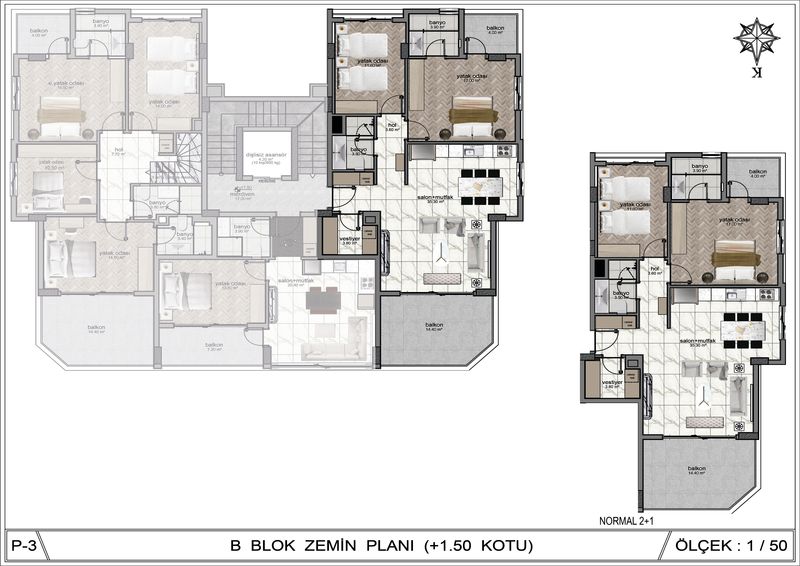 Шикарный проект для комфортной жизни. Апартаменты 1+1, 2+1, 3+1 и 4+1 в Обе. От 55 до 245 м2. фото 35