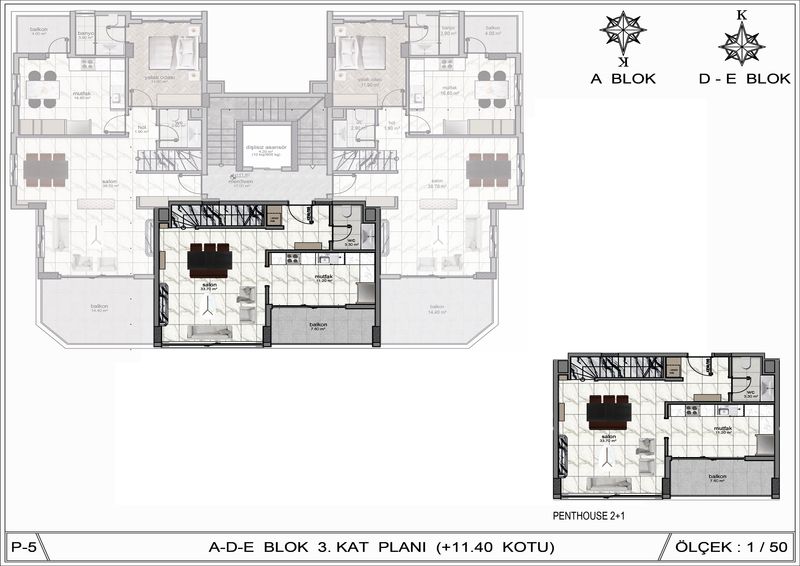 Шикарный проект для комфортной жизни. Апартаменты 1+1, 2+1, 3+1 и 4+1 в Обе. От 55 до 245 м2. фото 37