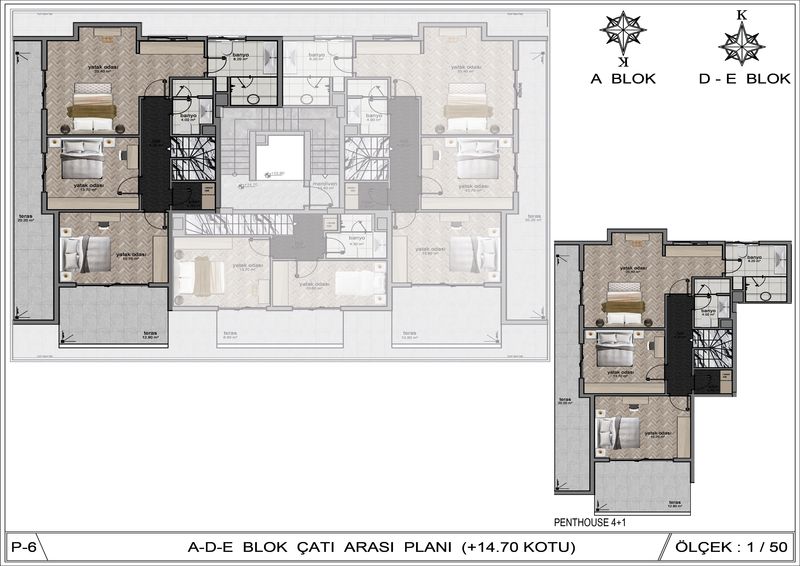Шикарный проект для комфортной жизни. Апартаменты 1+1, 2+1, 3+1 и 4+1 в Обе. От 55 до 245 м2. фото 38
