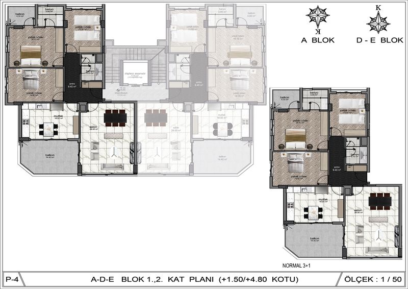 Шикарный проект для комфортной жизни. Апартаменты 1+1, 2+1, 3+1 и 4+1 в Обе. От 55 до 245 м2. фото 39