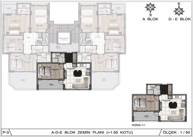 Шикарный проект для комфортной жизни. Апартаменты 1+1, 2+1, 3+1 и 4+1 в Обе. От 55 до 245 м2. фото 40