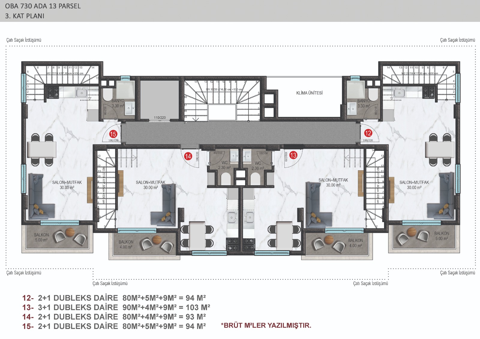 Investment project under construction in the Oba area, apartments of layouts 1+1 from 45 m2, 2+1 from 94 m2, 3+1 from 103 m2 фото 20