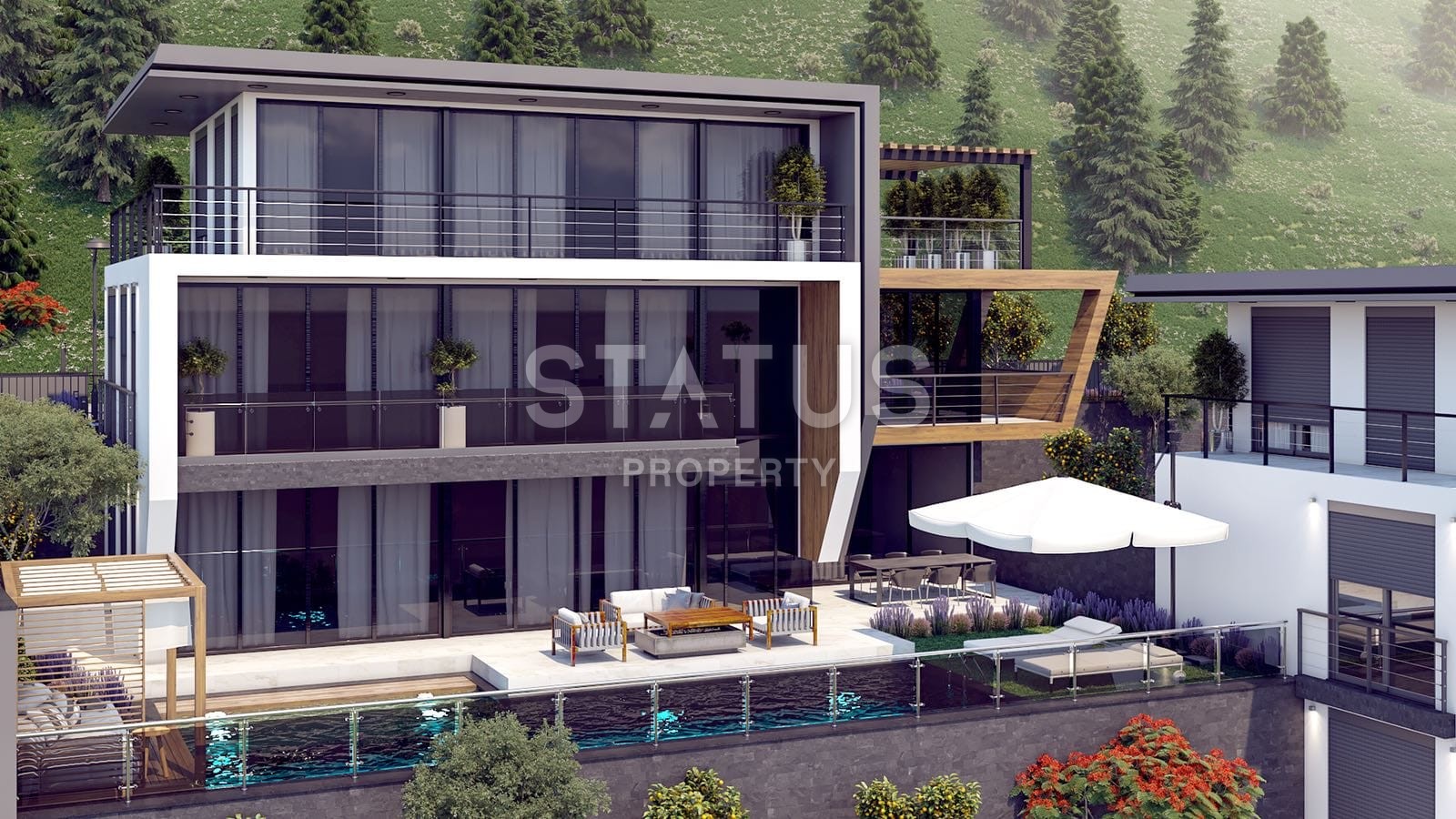 Шикарные виллы в центральной части города с неповторимым видом на горы, море и крепость Аланьи, 500 кв.м. фото 4