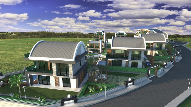 New project of villas under construction in the picturesque area of Kargicak, 190-450 m2 фото 20