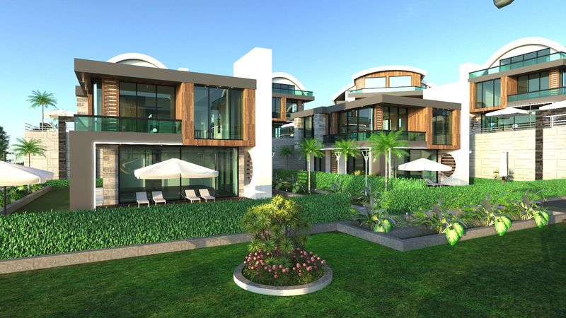 New project of villas under construction in the picturesque area of Kargicak, 190-450 m2 фото 24