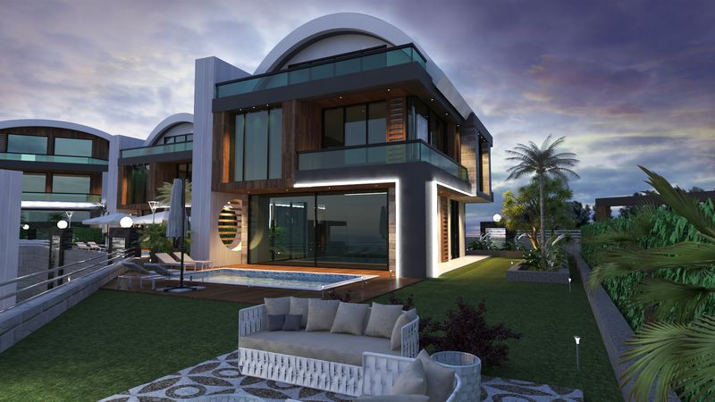 New project of villas under construction in the picturesque area of Kargicak, 190-450 m2 фото 33