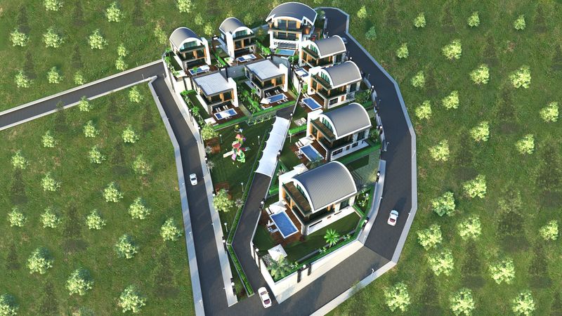 New project of villas under construction in the picturesque area of Kargicak, 190-450 m2 фото 35