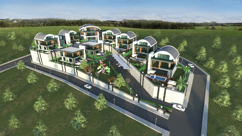 New project of villas under construction in the picturesque area of Kargicak, 190-450 m2 фото 37