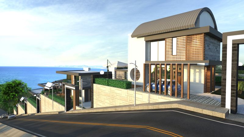 Luxurious Baroque style villas with panoramic sea views at the excavation stage. Kargicak, Alanya. фото 4