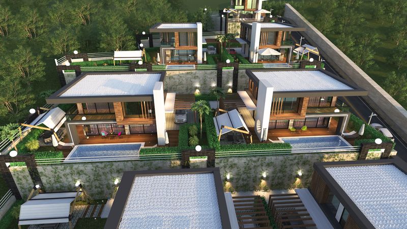 Luxurious Baroque style villas with panoramic sea views at the excavation stage. Kargicak, Alanya. фото 9