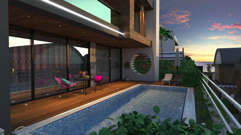 Luxurious Baroque style villas with panoramic sea views at the excavation stage. Kargicak, Alanya. фото 10