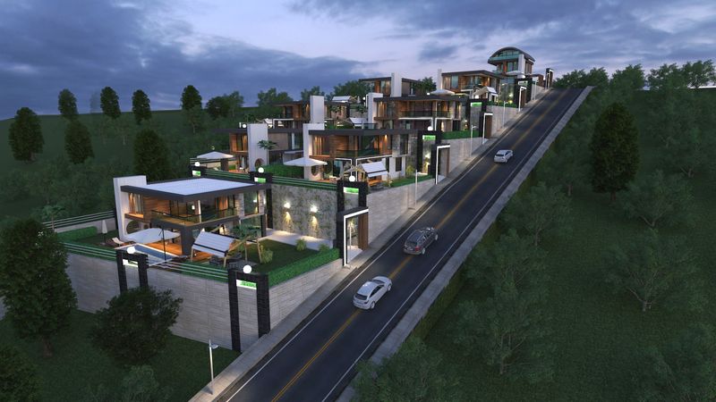 Luxurious Baroque style villas with panoramic sea views at the excavation stage. Kargicak, Alanya. фото 14