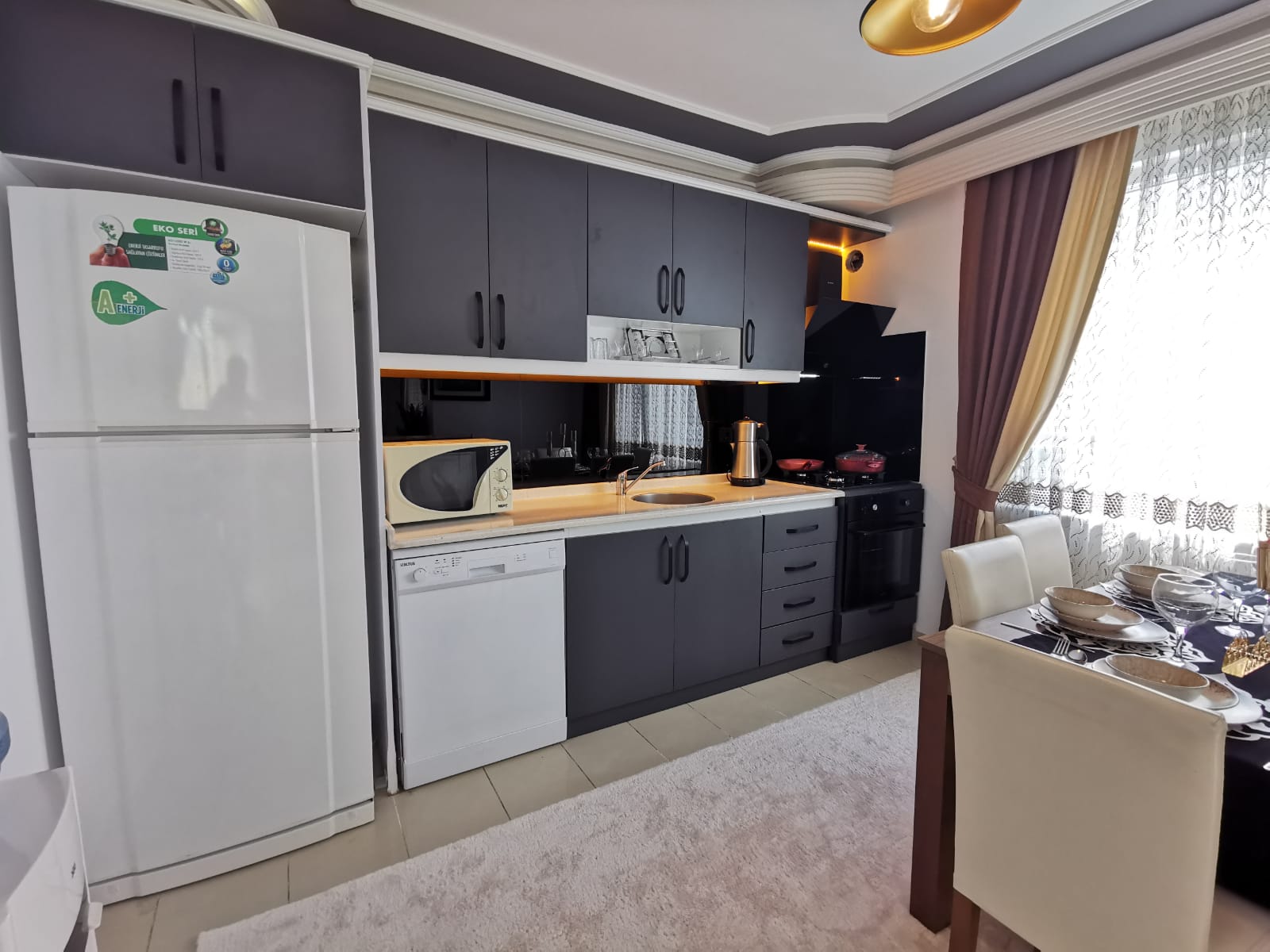 Меблированная трехкомнатная квартира в Махмутларе, 130 м2 фото 5