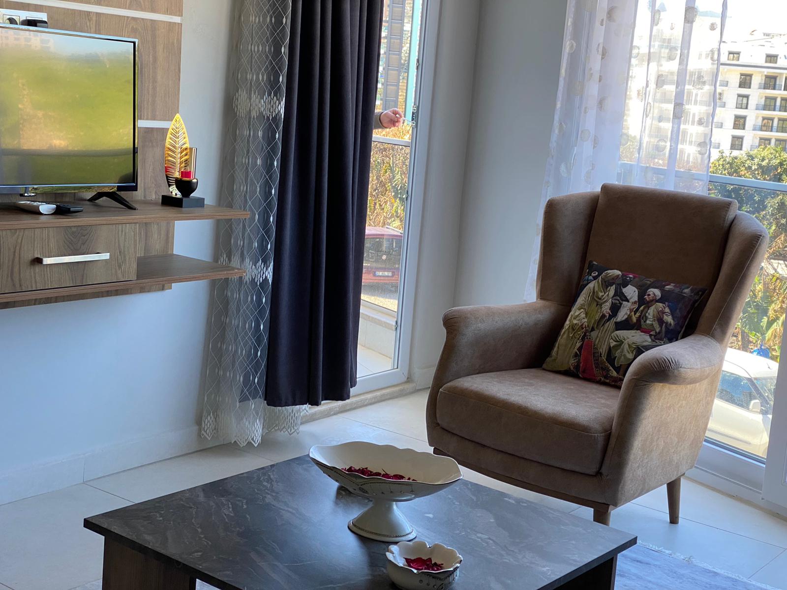 Двухкомнатная квартира с видом на старый город Наула в Махмутларе, 50 м2 фото 13