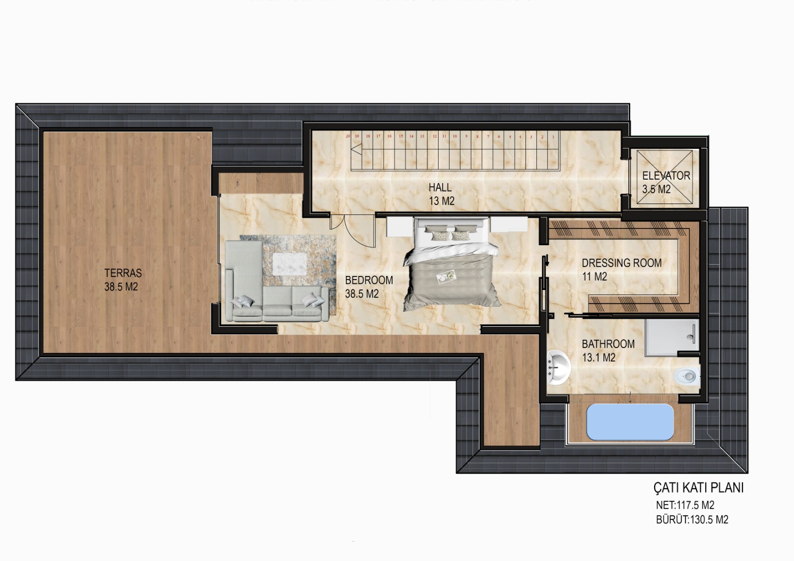 Две виллы 4+1 элит класса с панорамным видом на море и крепость. Центр, Алания. фото 11