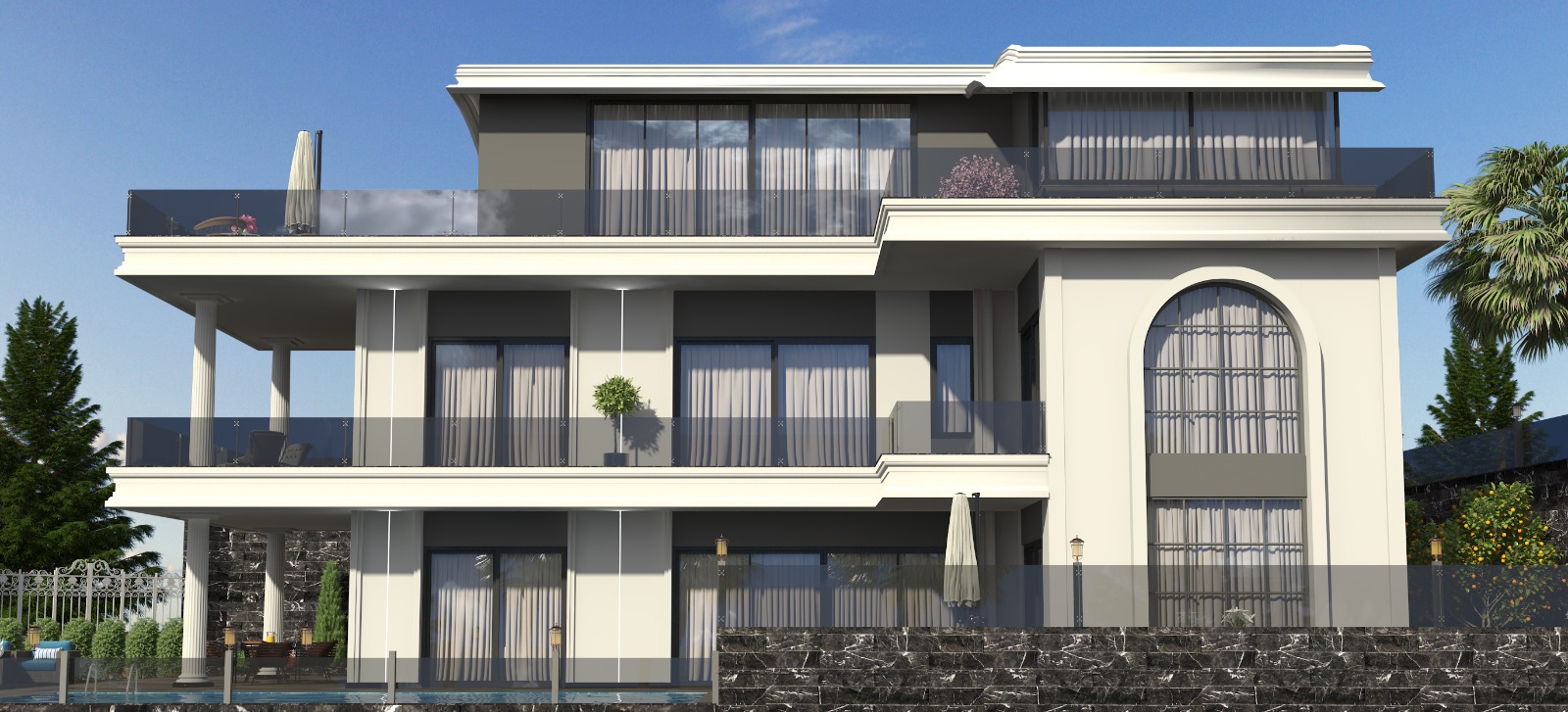 Две виллы 4+1 элит класса с панорамным видом на море и крепость. Центр, Алания. фото 13