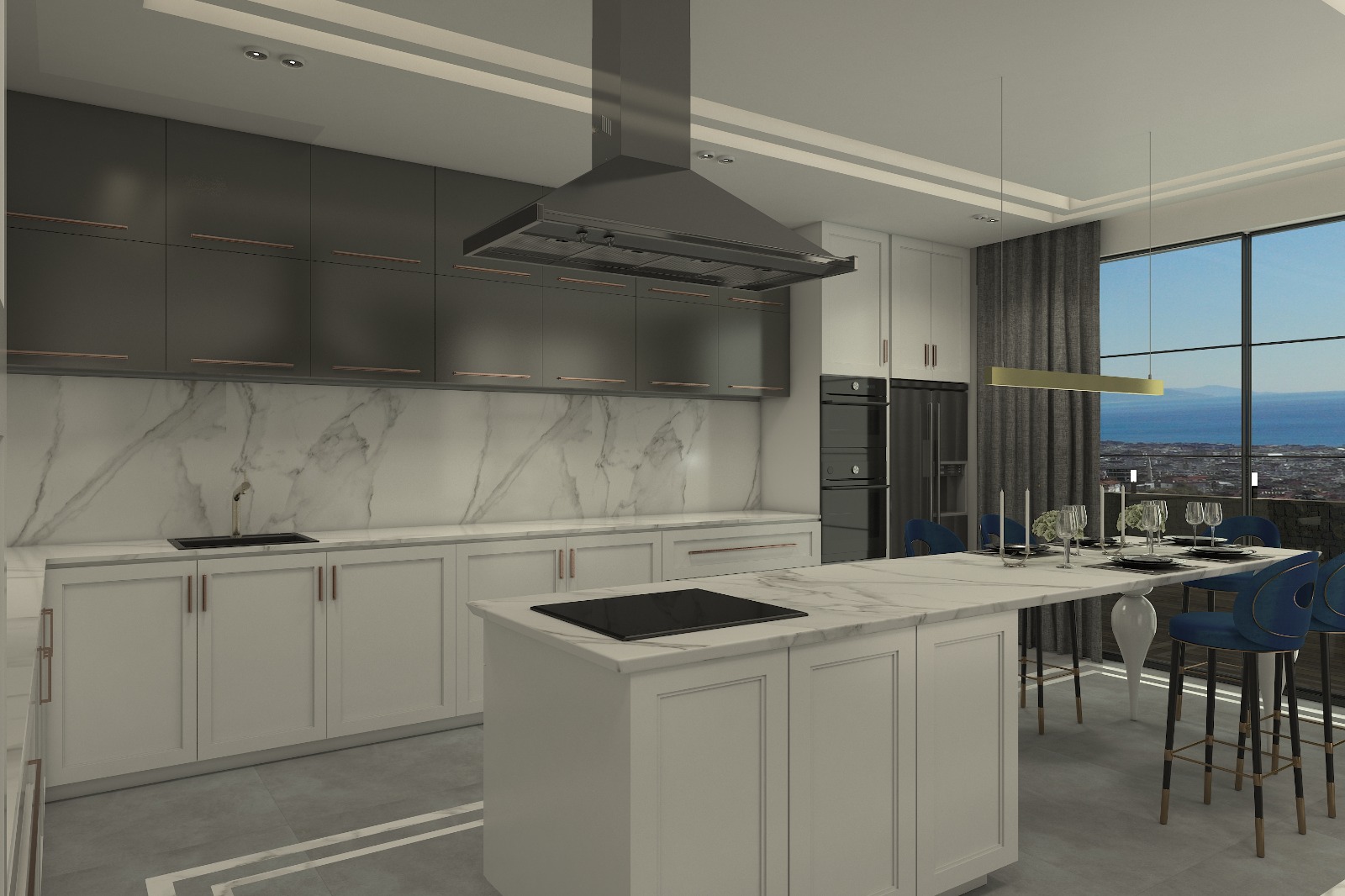 Две виллы 4+1 элит класса с панорамным видом на море и крепость. Центр, Алания. фото 20