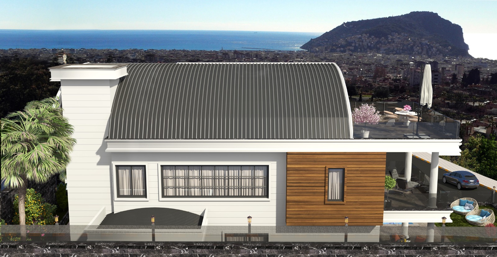 Две виллы 4+1 элит класса с панорамным видом на море и крепость. Центр, Алания. фото 24