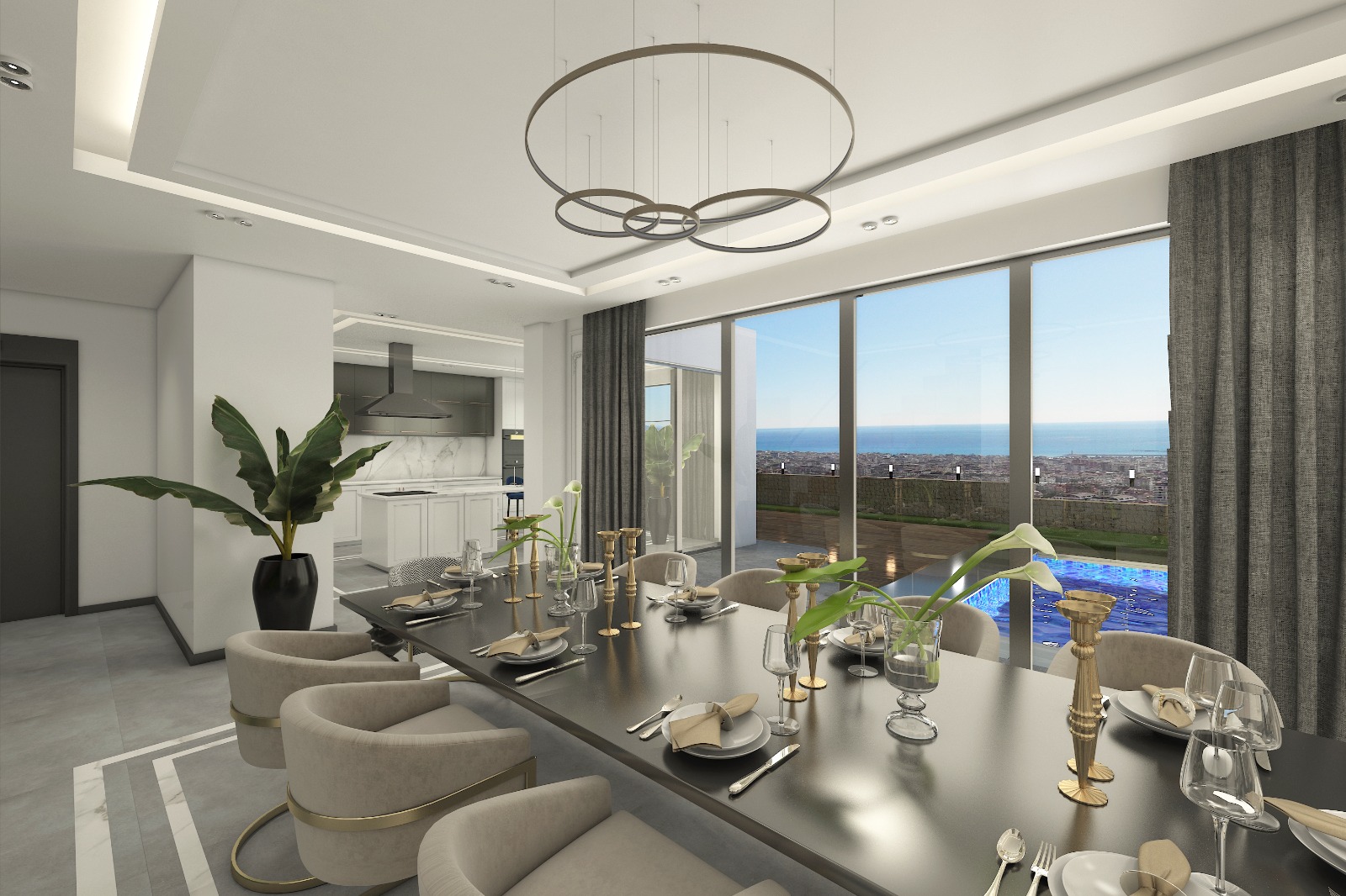 Две виллы 4+1 элит класса с панорамным видом на море и крепость. Центр, Алания. фото 25