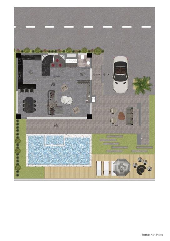 Complex of villas at the excavation stage in the green area of Kargicak, 210m2 фото 3