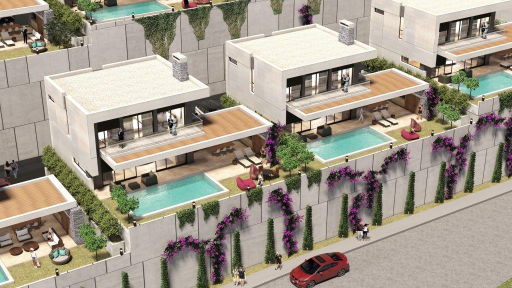 Complex of villas at the excavation stage in the green area of Kargicak, 210m2 фото 5