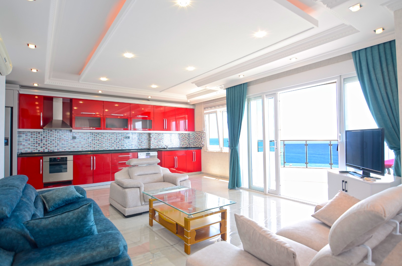 Квартира 2+1 с прекрасным видом на море 140 м2 в Махмутларе. фото 3