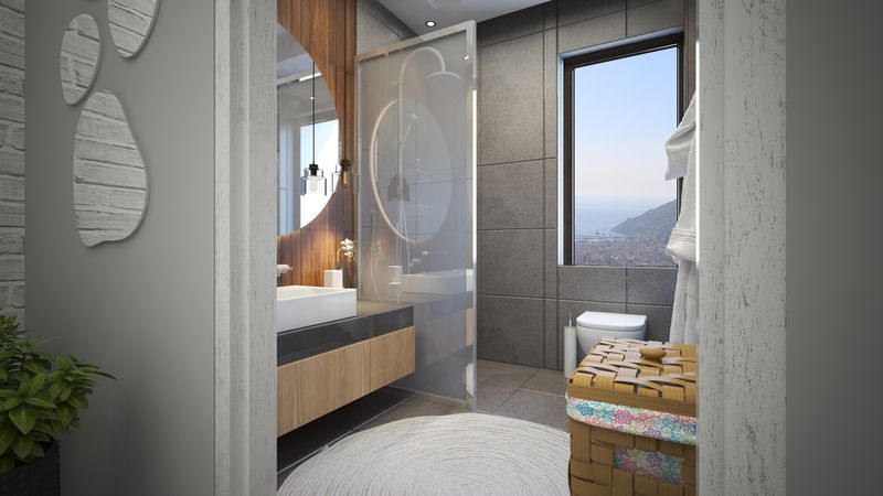 Элитный комплекс по немецким стандартам на завершающем этапе строительства с прямым видом на Аланию и море в районе Тепе. фото 11