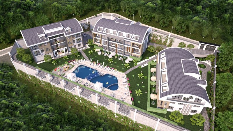 Элитный комплекс по немецким стандартам на завершающем этапе строительства с прямым видом на Аланию и море в районе Тепе. фото 4