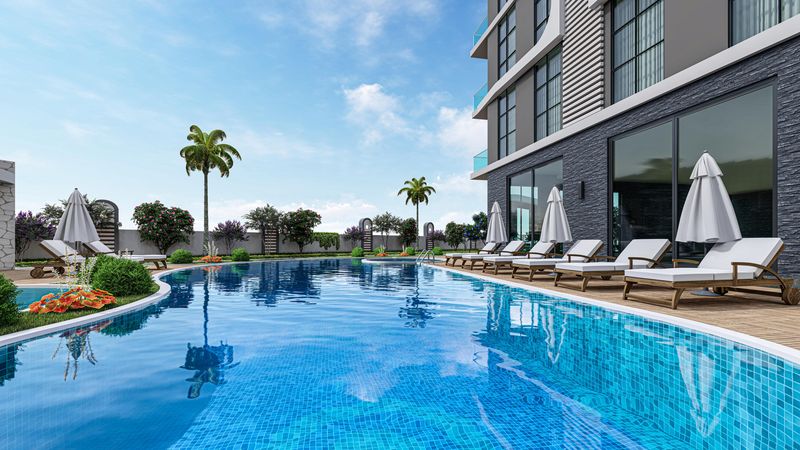 Новый проект в окружении природы и с видом на море в Махмутларе. Квартиры 1+1 и 2+1. фото 3