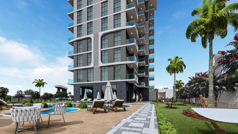 Новый проект в окружении природы и с видом на море в Махмутларе. Квартиры 1+1 и 2+1. фото 6