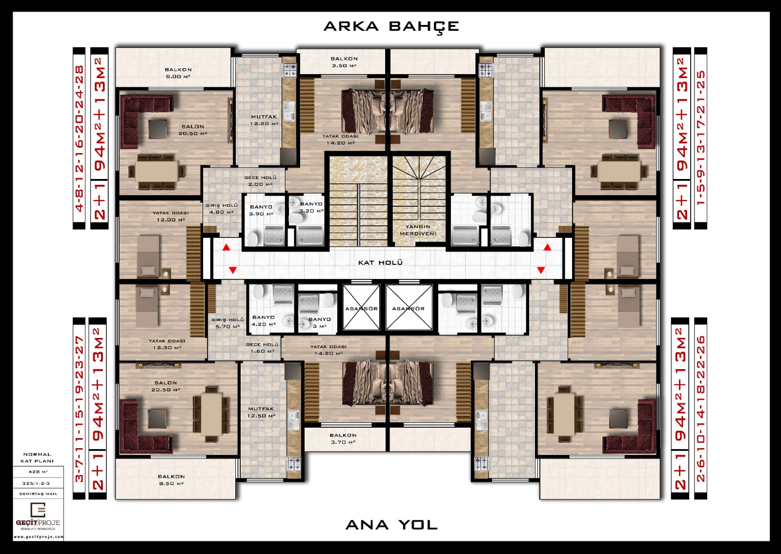 Апартаменты 2+1 на этапе строительства с видом на море и природу в Демирташе. Отличные цены! фото 6