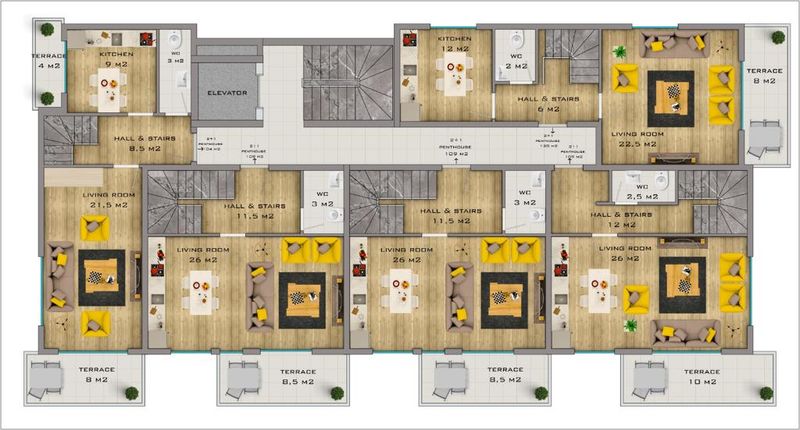 Новый проект на стадии котлована в центре Махмутлара. Апартаменты от 54 м2. фото 13
