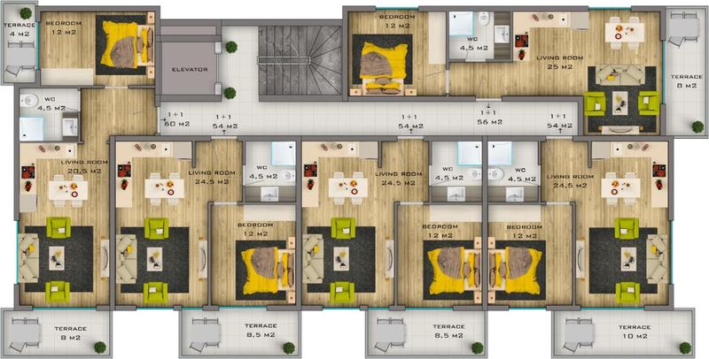 Новый проект на стадии котлована в центре Махмутлара. Апартаменты от 54 м2. фото 14