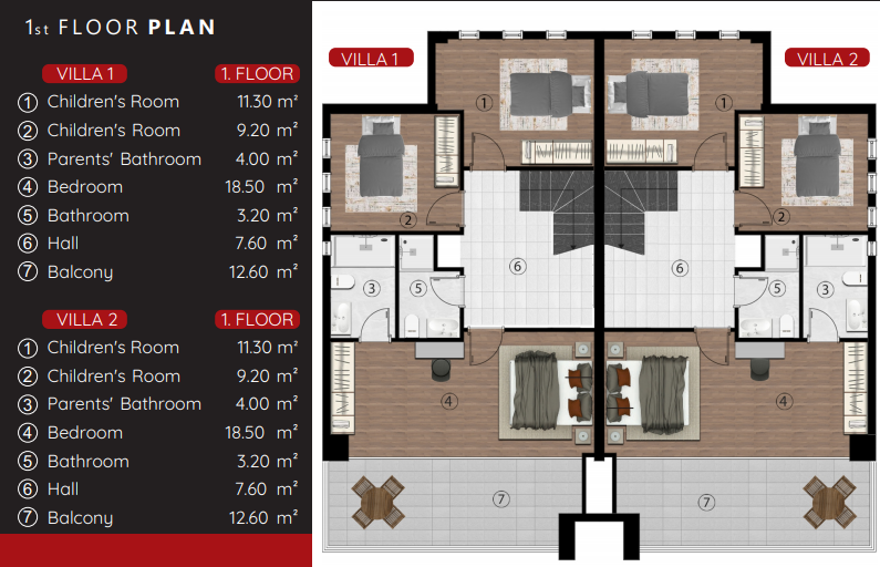 The project of luxury villas with garden plots of 226 m2 in Avsallar. фото 25