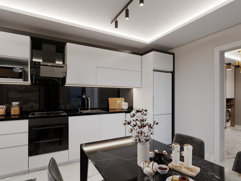 Новый проект на этапе строительства в Махмутларе, выгодные инвестиции! 54-164 м2 фото 3